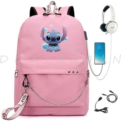 Marvel Backpack Large Capacity Teenage Boys Girls Mochila USB Charging Chain Laptop School Bags Waterproof