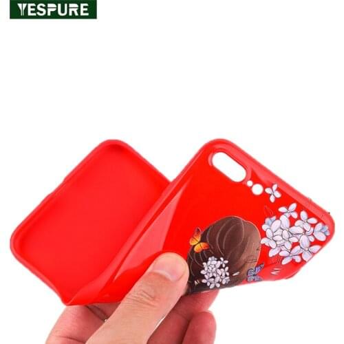 YESPURE 5.5inch Red Cell Phone Case Accessories for Iphone 6plus Case Para Pele for Iphone 6s Plus Shockproof Coque for Girls