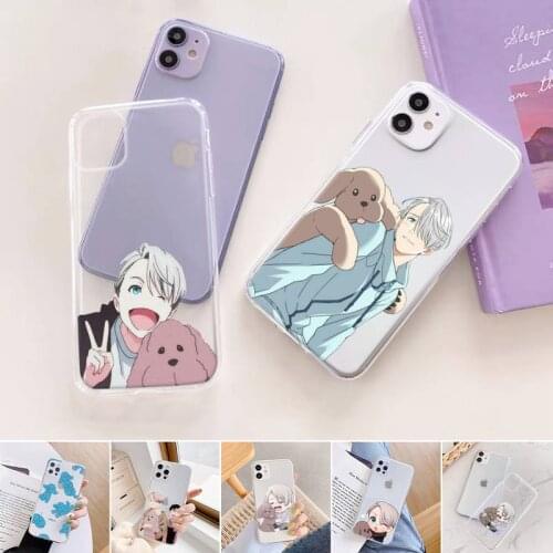 Yuri on Ice Phone Case Transparent for iPhone 11 12 6 7 8 Pro X XS Max XR Plus Silicone Soft TPU Clear mobile bags coque funda