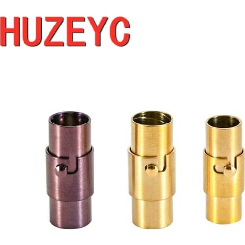 20pcs/Lot 5/6mm Hole Stainless Steel Clasp DIY Jewelry Accessories Gold Coffee Color Leather Rope Bracelet Buckle Wholesale