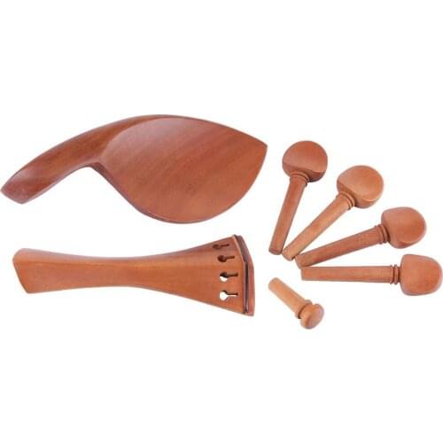 1 SET Jujube Violin Parts Chinrest Drawplates Knob Tailpiece and Pegs for 3/4 4/4 Violin Parts & Accessory Drawplates Knob Tail