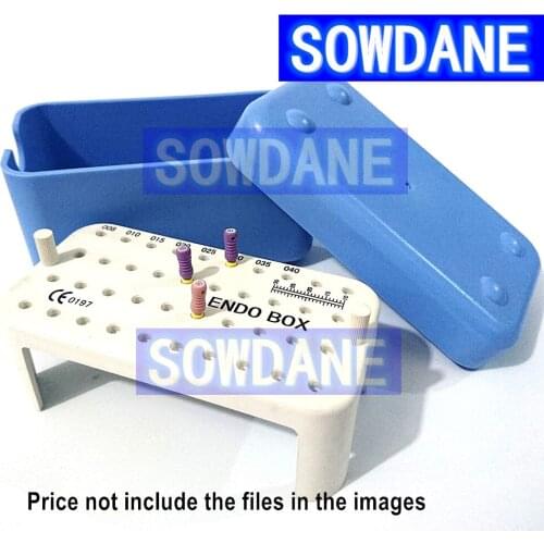 1 Piece 40 Holes Dental Autoclavable Plastic Endo Box With A Ruler Sterilization Case