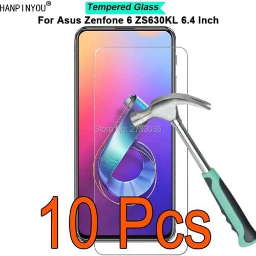 10 Pcs/Lot For Asus Zenfone 6 ZS630KL 6.4" 9H Hardness 2.5D Ultra-thin Toughened Tempered Glass Film Screen Protector Guard