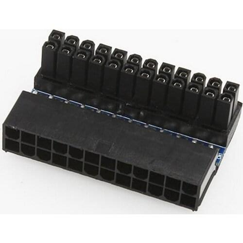 200pcs ATX 24Pin Female to 24pin Male 90 Degree Power Adapter Mainboard 24 Pin Connector For Desktops PC Cable Power Supply