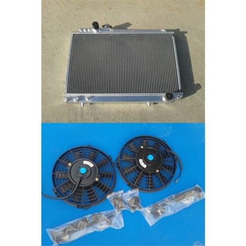 Aluminum Radiator+2*FAN for 1986-1992 TOYOTA SUPRA MK3 SOARER MZ20 7MGTE 1986 1987 1988 1989 1990 1991 1992 Manual MT