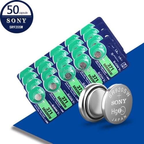 50pcs/lot FOR SONY Original AG6 1.5V Silver Oxide Button Cell Batteries SR920SW SR69 SG6 LR69 171 920 Watch Coin Batteries