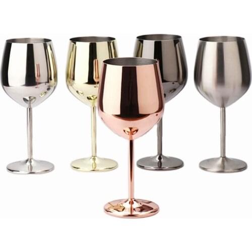 304 Stainless Steel Goblet Wine Glass Juice Drink Goblet Shatterproof Party Barware Large-Capacity Goblet Bar Accessories