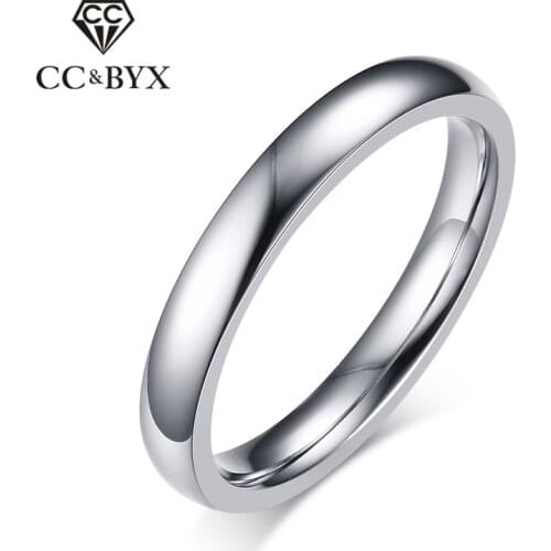 CC Titanium Steel Rings For Men and Women Simple Smooth Anel Engagement Ring Bridal Wedding Jewelry Free Shipping CC941