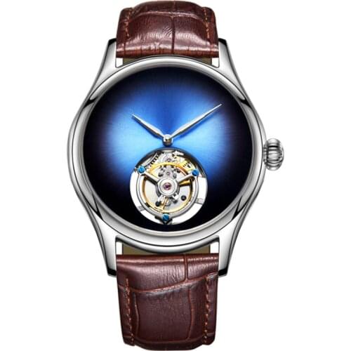 Aesop Mens Real Tourbillon Mechanical Skeleton Movement Watch For Men Luxury Brand Fashion Waterproof Sapphire Man Wristwatch