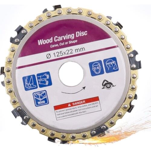 4 Inch 5 inch Wood Carving Disc Woodworking Chain Grinder Chain Saws Disc Chain Plate Tool for 125MM 115MM Angle Grinding