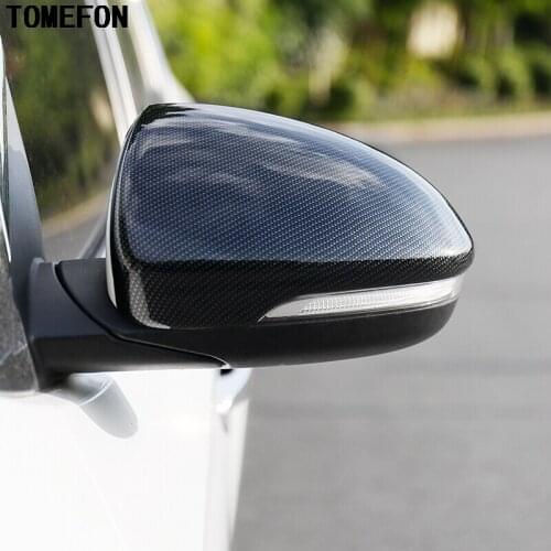 For Hyundai Tucson 2016 2017 ABS Carbon Fiber Color 2pcs Car Exterior Side Rearview Mirror Cover Protectors Molding Trim Styling
