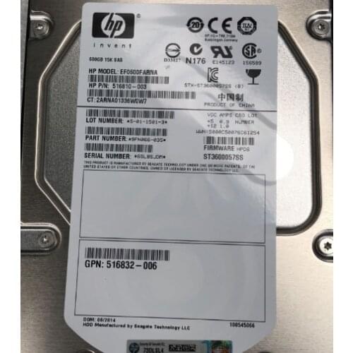 HP 652620-B21 653952-001 600GB 15K SAS 3.5" DUAL PORT 6G ENT HARD DRIVE HDD