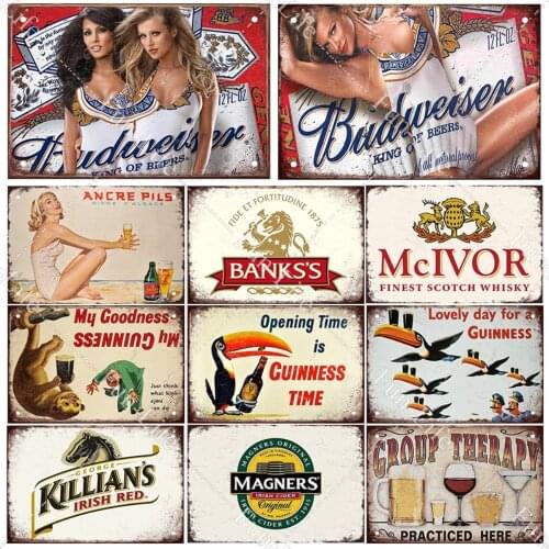 Ireland Beer Vintage Metal Poster Beauty Retro Tin Signs Plate Plaque Board Pub Art Home Party Cafe Garage Decor 20x30 CM