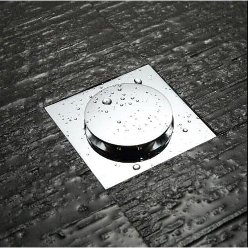 Hot Selling 10cm*10cm Chrome Finish Brass Drain Sink Square Drainer Floor Drain Waste Grate Vessel Drain Bath Products
