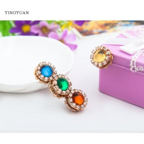 XT22 fashion headwear scarf magnet brooch Cats eye stone hijab clips