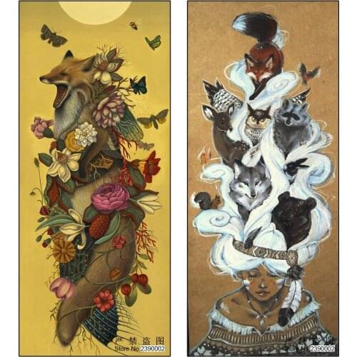 5D DIY Diamond Painting Accessories Cross Stitch Stitch Posters Square Diamond Sets Animated Diamond Embroidery Foxes Pictures