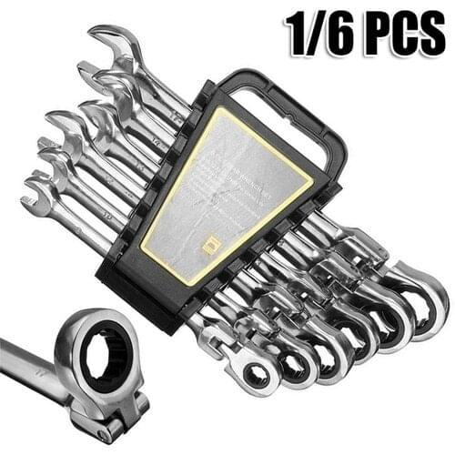 Car repair tools 8-17mm open carbon steel adjustable ratchet wrench set torque combination wrench auto parts 6pcs/set