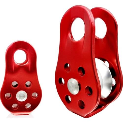 NEW Red/Orange Outdoor Rock Climbing Fixed Side Plate Single Sheave Pulley Hauling Gear Tool Outdoor Sports Accessories
