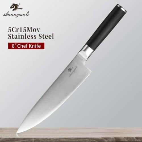 8 Inch Utility Chef Knife 5Cr15MoV Stainless Steel Kitchen Chef Knives Home Cooking Slicing Vegetable Cleaver Knife