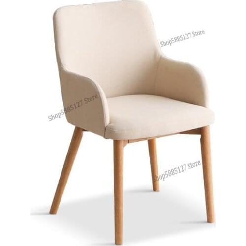 Solid Wood Dining Chair Simple Modern Lounge Chair Beech Armchair Nordic Desk Chair Single Backrest Chair
