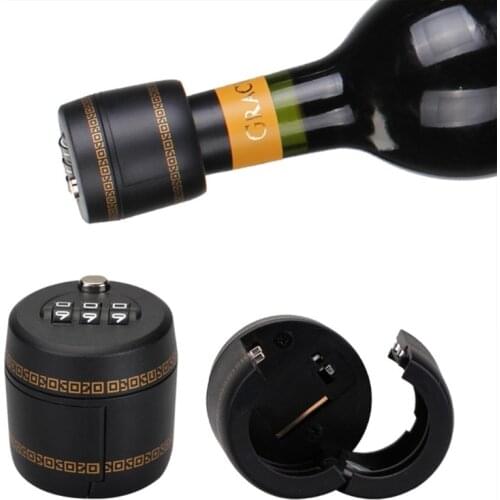 Plastic Bottle Password Lock Combination Lock Wine Whisky Liquid Stopper Vacuum Plug Device Preservation For Furniture Hardware