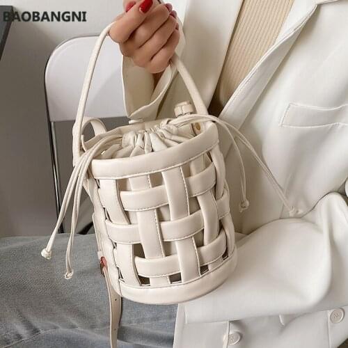 Weave Tote Bucket bag Summer New High-quality PU Leather Womens Designer Handbag Shoulder Messenger Bag