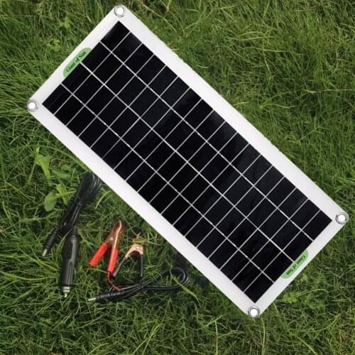 30W Polycrystal Solar Panel Flexible Solar Panel For Camping Car Traveling Outdoor Emergency Power Accessory