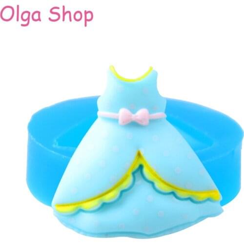 FYL046 41.8mm Baby / Girl Dress Flexible Silicone Mold - Sugarcraft, Fondant, DIY Handmade, Cookie Biscuit, Chocolate, Resin