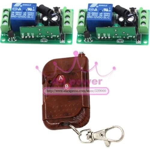 Best Price 12V 10A 1CH 150M Wireless Remote Control Relay Switch Transmitter with 2 Receiver Compatible with 2262 2260 1527 2240