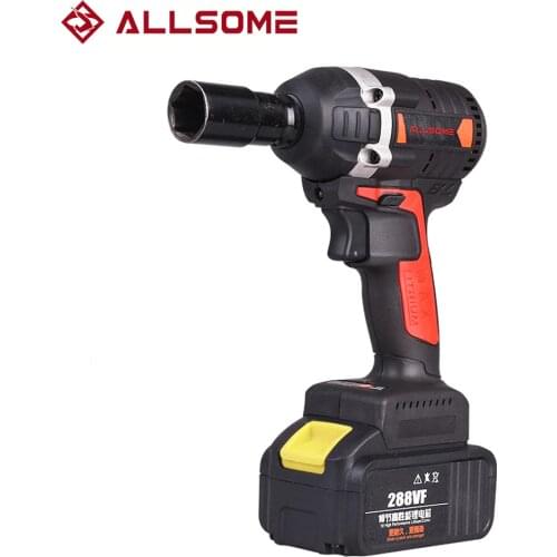 ALLSOME 20V Brushless Impact Wrench Li-ion Battery Hand Drill Installation Cordless Power Tool With Charger Sleeve 600NM Max
