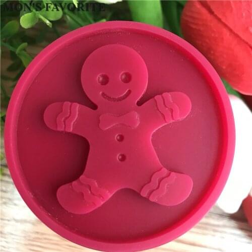 Silicone DIY Christmas Gingerbread ManStamps Fondant Cake Mold Biscuit Embossing Cutters Sugar Craft Tool Christmas Decorating