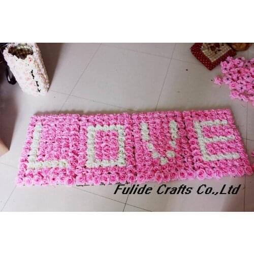 SPR Express Free Shipping LOVE Artificial silk rose flower wall wedding background arrangement flowers home market decoration