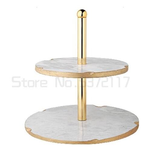 Light luxury cake plate European creative double deck dessert table shelf wedding banquet decoration storage tray shelf