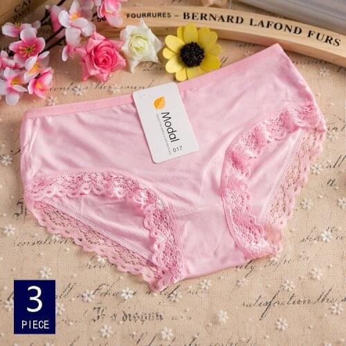 3 piece Briefs Lace Panties Women Sexy Breathable Soft Lingerie Floral Womens Underpant Comfort Woman Underwear 4 Solid Colors