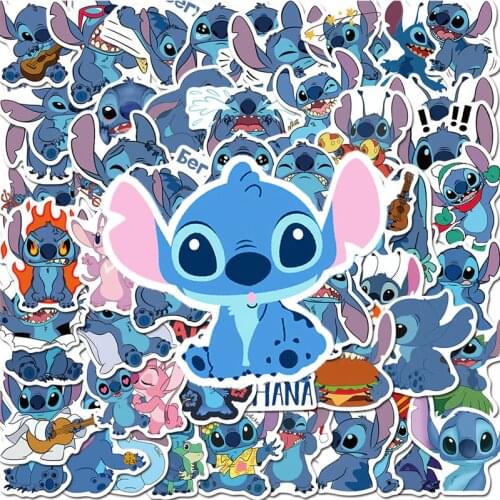 New Disney Stitch Stickers Waterproof Cute Cartoon Skateboard Luggage Guitar Laptop Funny Graffiti Cool Sticker Kid Classic Toy