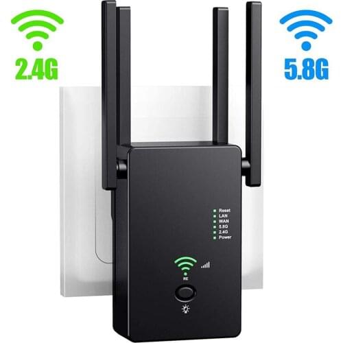 1200Mbps 5Ghz WiFi Repeater Wireless Wifi Extender 802.11N Long Range Wi-Fi Amplifier Wi fi Signal Booster 2.4G Wifi Repeater