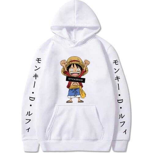 Japan Anime One Piece Luffy Hoodie Unisex Sunny Active Graphic Sweatshirt 2021 Fashionable Streetwear