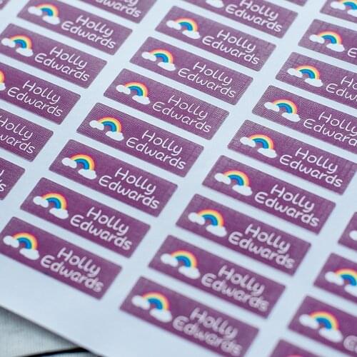 #10BGJ-Free postage-15x45mm Colorful label sticker school supply Rainbow stickers, cloth paper name stickers, cute name stickers