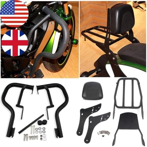 Motorcycle Engine Guard Crash Bar Luggage Rack Rear Passenger Sissy Bar Backrest For Kawasaki Vulcan S 650 VN650 EN650 2015-2021