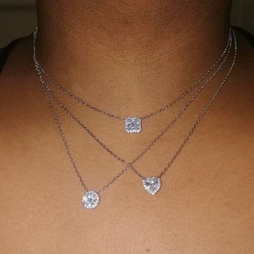 Dazzling Pendant Necklaces For Women Wedding Simple Aesthetic Choker Chain On The Neck Shiny New Year Gifts Womens Jewelry N310