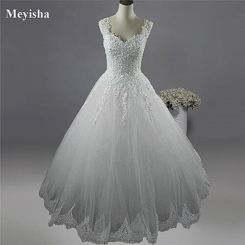 2020 2021 White Ivory pearls Wedding Dresses with lace bottom for brides dress plus size 2-26W