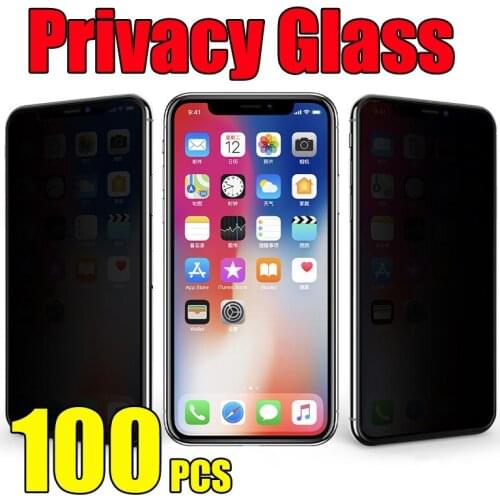 100pcs Privacy Tempered Glass Private Screen Protector Premium Film Guard For iPhone 12 Mini 11 Pro Max XS XR X 8 7 6 6S Plus SE