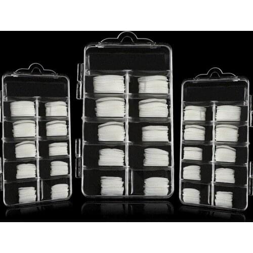 100pcs/box Full Cover Fake Nail Artificial Press on Long Ballerina Natural/white False Coffin Nails Art Tips Manicure Tool