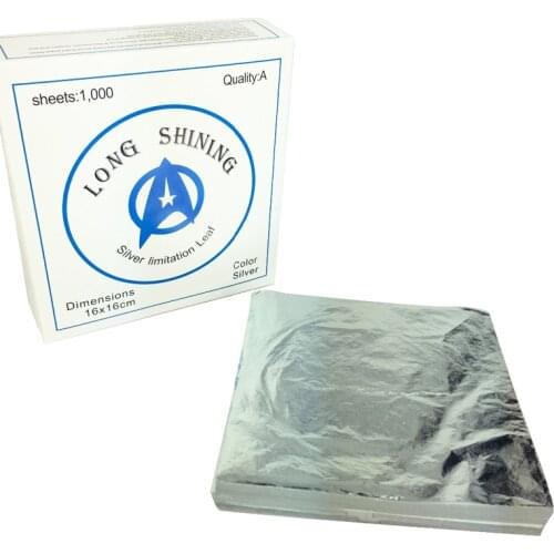 1000pcs/pack 16x16cm Imitation silver Leaf Aluminum transfer leaf for gilding Craft decoration