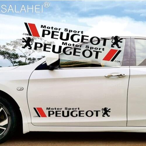 2pcs Car Door Side Stickers Creative Car Styling Body Decals For Peugeot 206 207 307 3008 2008 308 408 508 301 208 Accessories