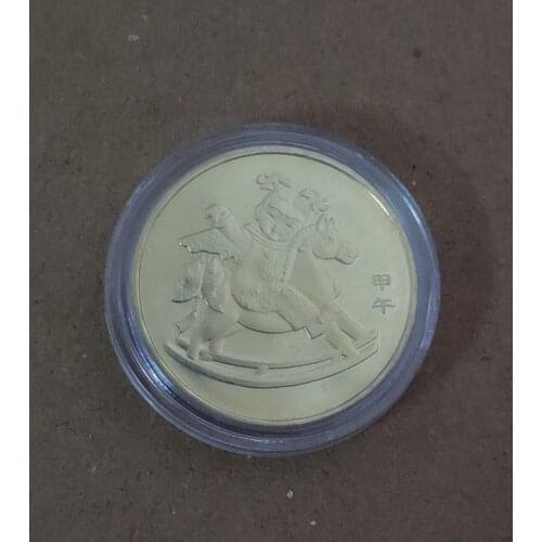 2014 Year of the Horse 1 Yuan 25mm Chinese Original Coin Decor Zodiac Commemorative Coins 100% Real New Unc Rare