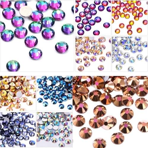 24 New Colors Crystal Loose стразы Non Hot Fix Rhinestones Glass Strass Non Hotfix Rhinestone Nails Art Decorations DIY E7086