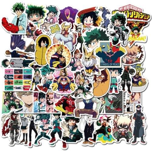 25/50pcs My Hero Academia Suitcase Stickers Refrigerator Mobile Phone Suitcase Notebook Water Cup Waterproof Christmas Stickers
