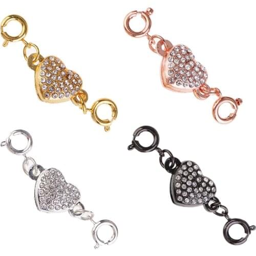 4 Colors Set Rhinestone Crystal Magnetic Converter Necklace Making Clasp Bracelets Jewelry Connector Zipper Sliders