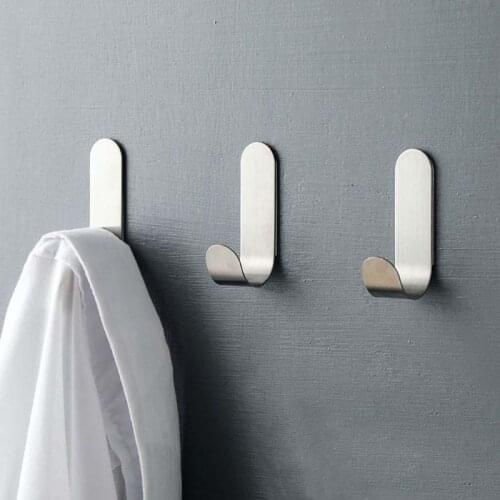 Adhesive Sticky hook Wall Stainless Steel Holder Hanger 8pcs